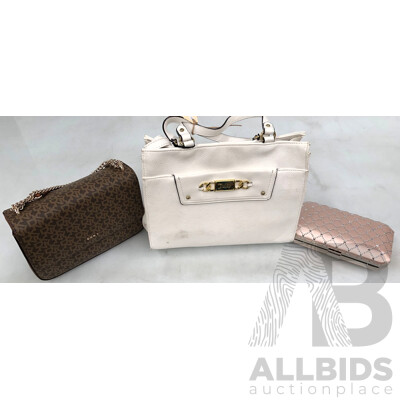 Faux Clutch Bag, Tote Bag and Shoulder Bag - Lot of Three - New - ORP $284.00