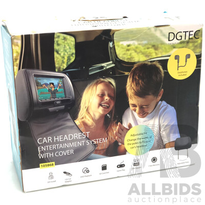 DGTEC Car Headrest Entertainment System with Cover - New