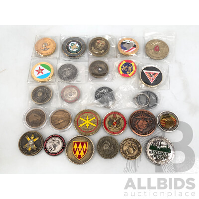 Military Challenge Coins - Lot of 26
