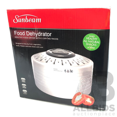 Sunbeam Electric Food Dehydrator with Five Drying Racks - Brand New