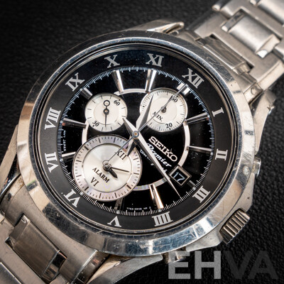Seiko Premier Chronograph Mens Watch, 7T62-0JW0, 43mm