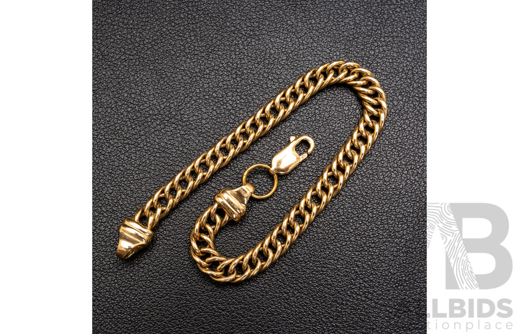 9ct Cuban Link Bracelet, 19.5cm, 15.09 Grams