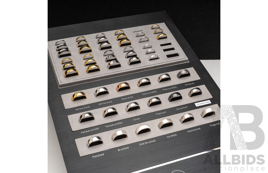Becks & Infinity Wedding Ring Samples with Display Mounts