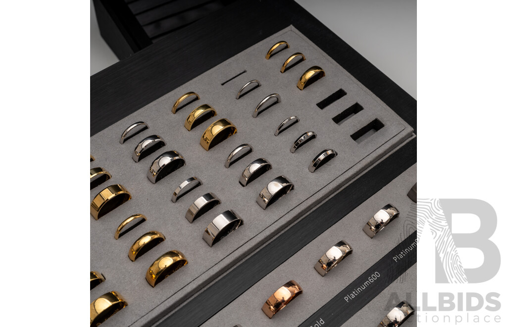Becks & Infinity Wedding Ring Samples with Display Mounts