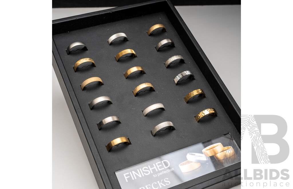 Becks & Infinity Wedding Ring Samples with Display Mounts
