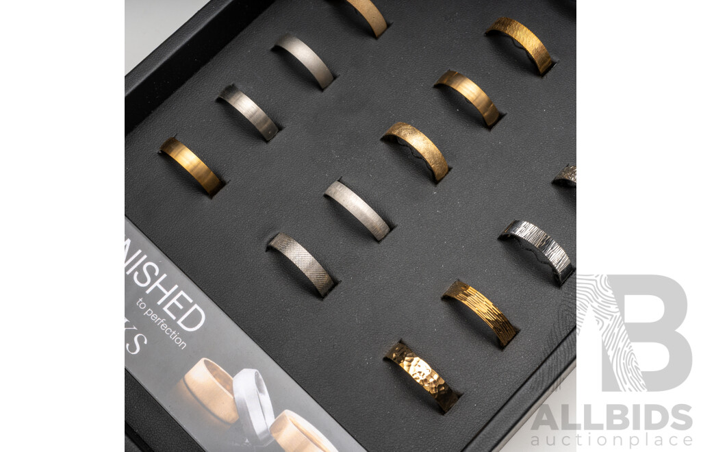 Becks & Infinity Wedding Ring Samples with Display Mounts