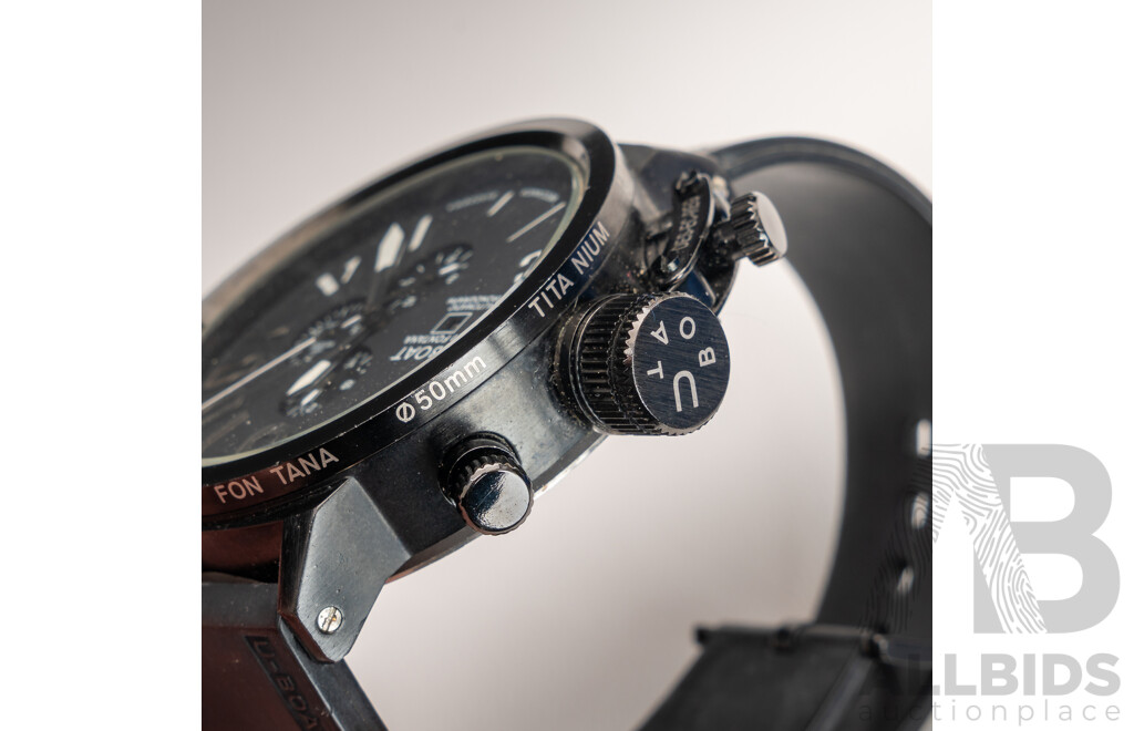 U-BOAT Italo Fontana Automatic Chronograph Watch, Black, 50mm, U1001 Limited Edition 2/1001