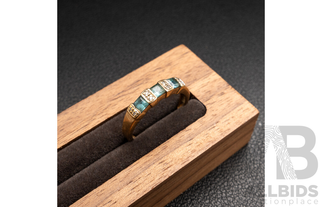9ct Topaz & Diamond Ring, Est TDW0.05ct, Size M, 2.08 Grams