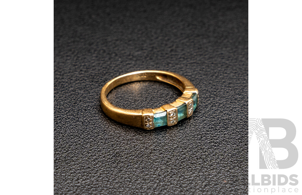 9ct Topaz & Diamond Ring, Est TDW0.05ct, Size M, 2.08 Grams