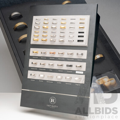 Becks & Infinity Wedding Ring Samples with Display Mounts