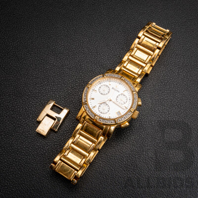 Bulova Ladies Diamond Set Chronograph Watch, 98R97 C937378, 29mm