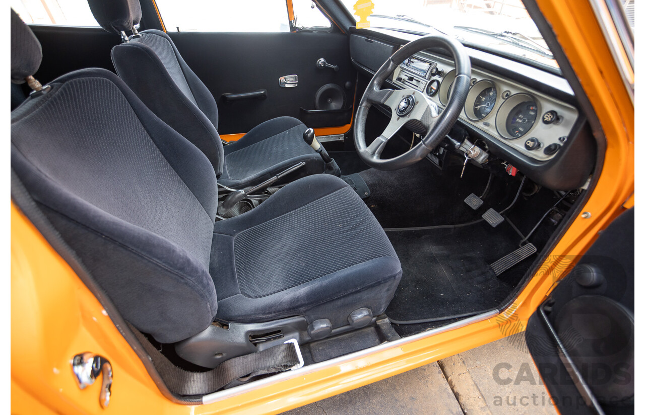 6/1971 Datsun 1200 Deluxe 2d Coupe Orange Turbo 1.8L - Modified & Engineered