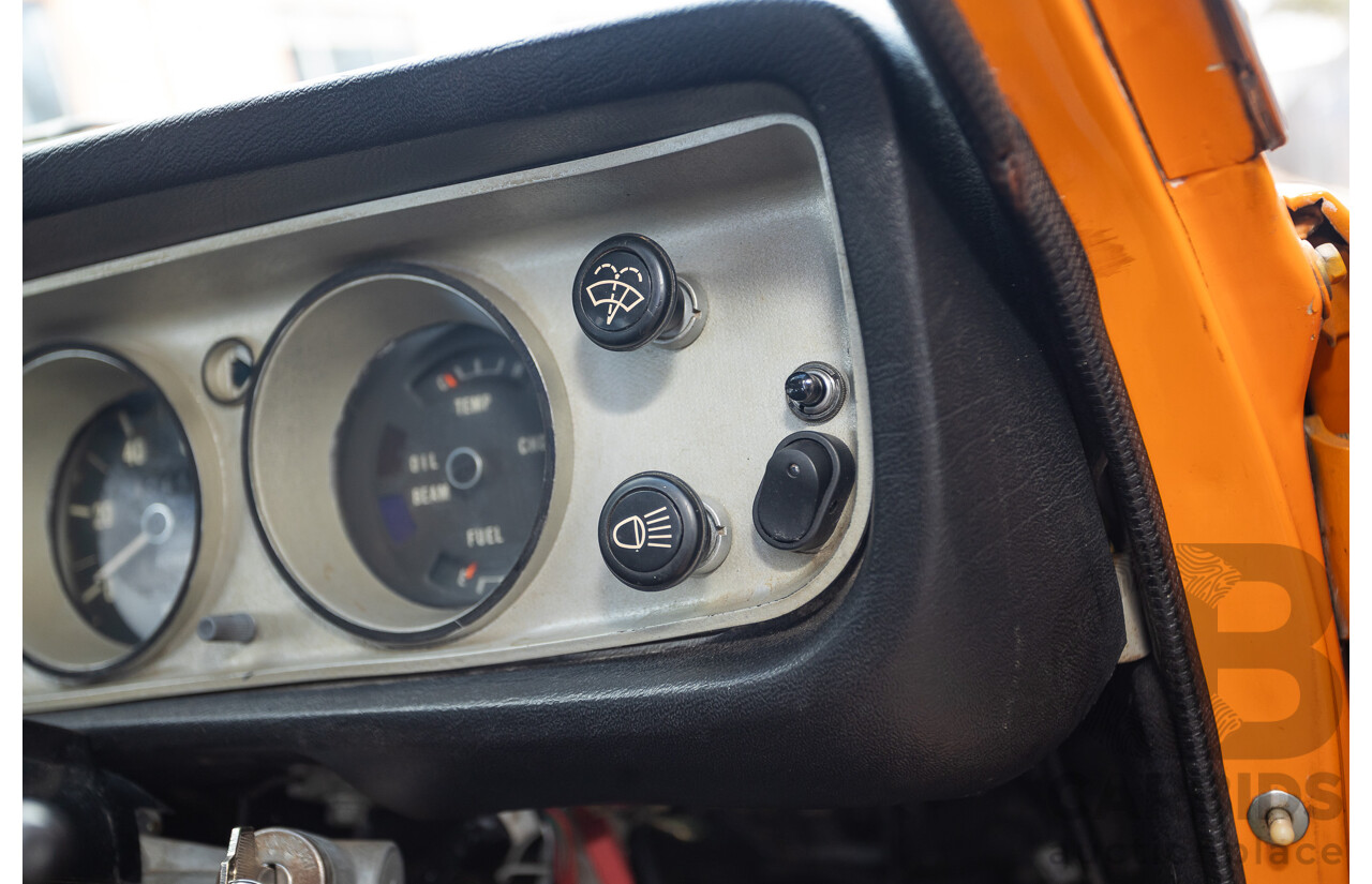 6/1971 Datsun 1200 Deluxe 2d Coupe Orange Turbo 1.8L - Modified & Engineered