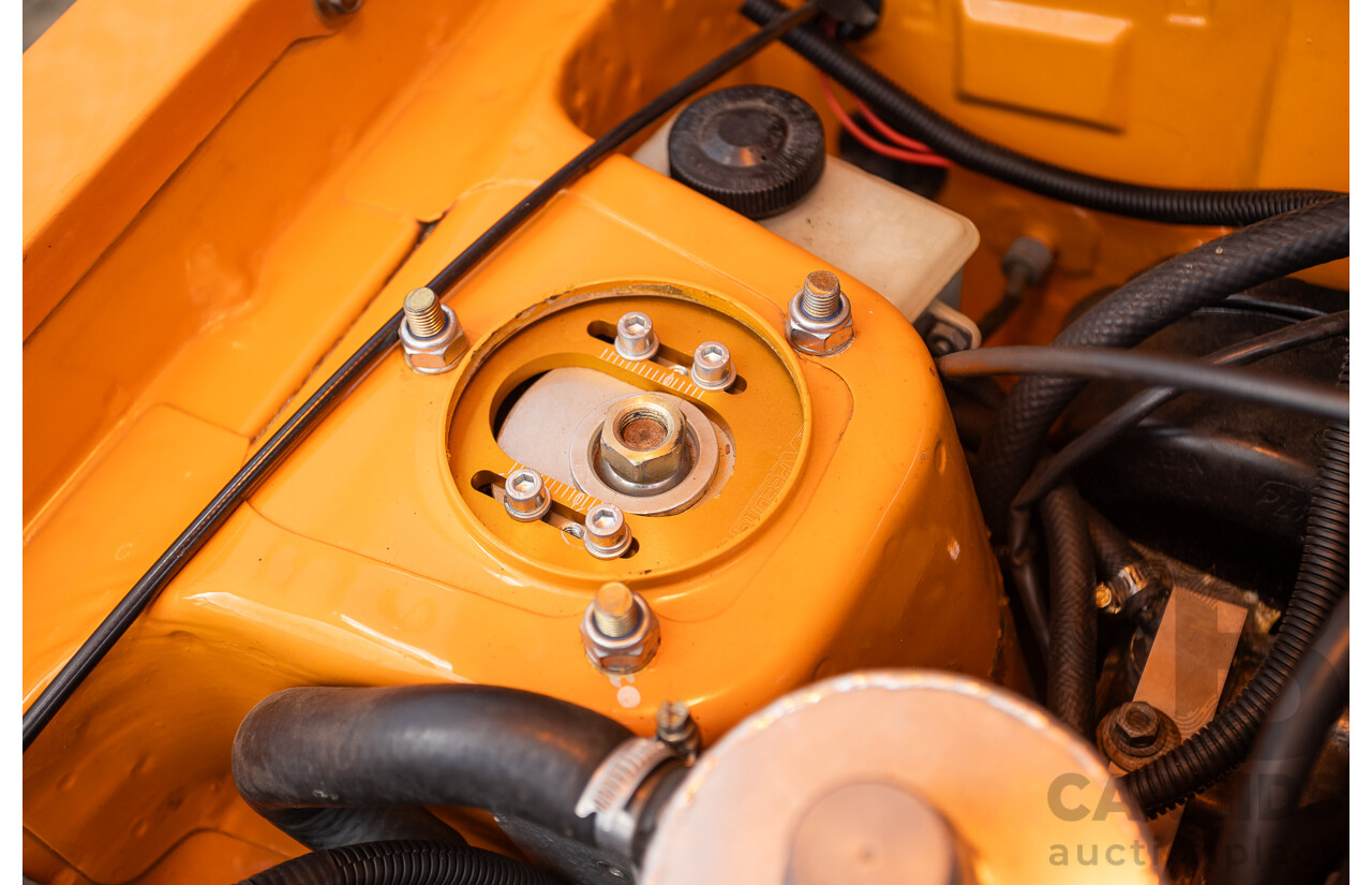 6/1971 Datsun 1200 Deluxe 2d Coupe Orange Turbo 1.8L - Modified & Engineered