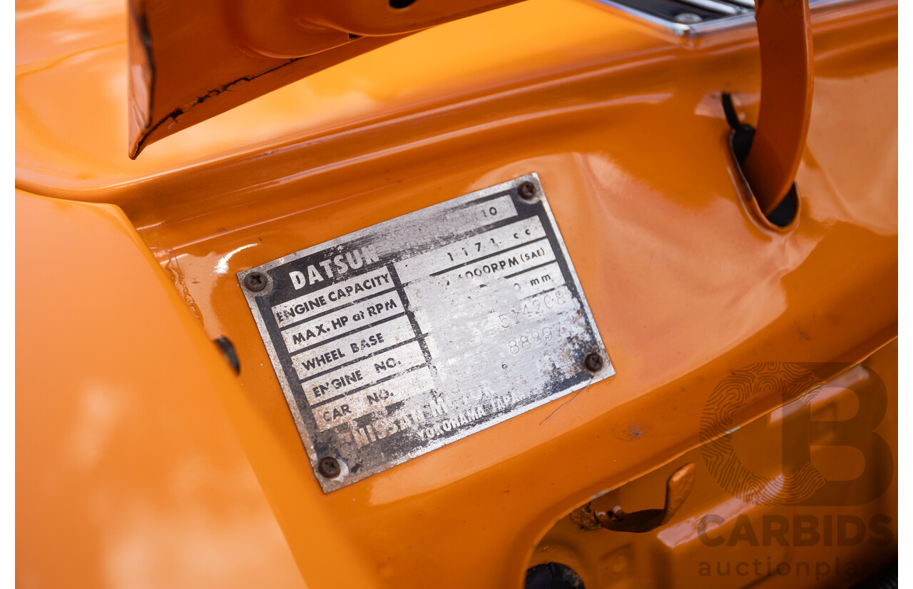 6/1971 Datsun 1200 Deluxe 2d Coupe Orange Turbo 1.8L - Modified & Engineered