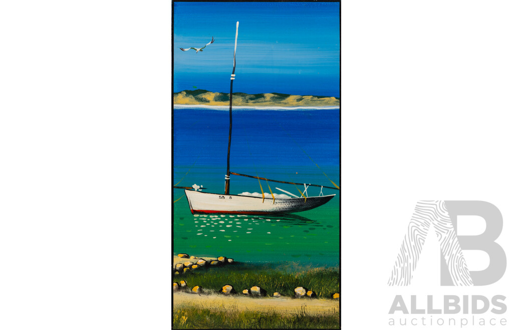 Nelson Nurse, (20th Century, Australian), Shark Bay (2002), Wonderful Original (Unhinged) Triptych of Oil on Pasterboards, 59 x 91 cm (Three Panels) (3)