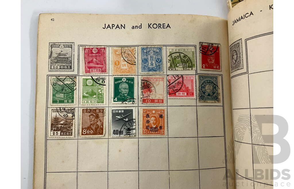 Four Albums of International Vintage Stamps Including Australian Predecimal, Germany, Norway, USA, Great Britain, France, Greece and More