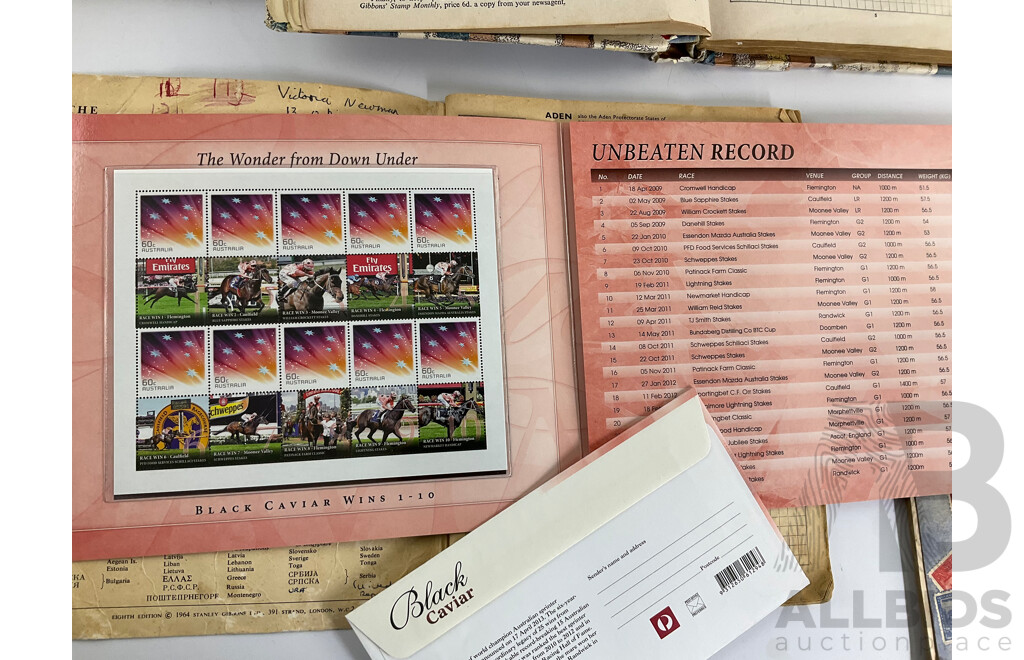 Four Albums of International Vintage Stamps Including Australian Predecimal, Germany, Norway, USA, Great Britain, France, Greece and More