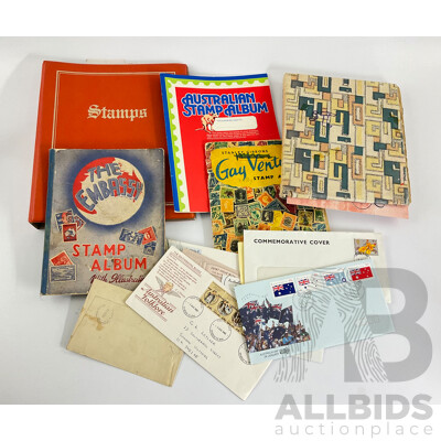 Four Albums of International Vintage Stamps Including Australian Predecimal, Germany, Norway, USA, Great Britain, France, Greece and More Four Albums of International Vintage Stamps Including Australian Predecimal, Germany, Norway, USA, Great Britain, France, Greece and More