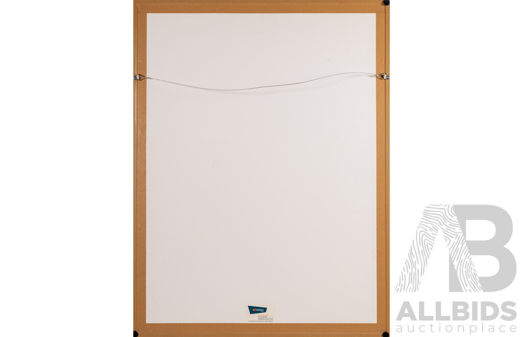 David Preston, (20th Century, Australian, 1948-), Greenwich Series -  Anthuriums (1990), Beautiful Signed Hand Coloured Linocut, 85 x 65 cm (frame)