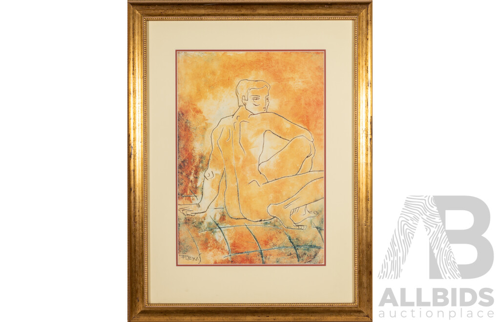 Freixas, (20th Century), Nude Reclining & Lady Posing, Quality Framed Reproduction Prints, 79 x 60 cm (frames) (2)
