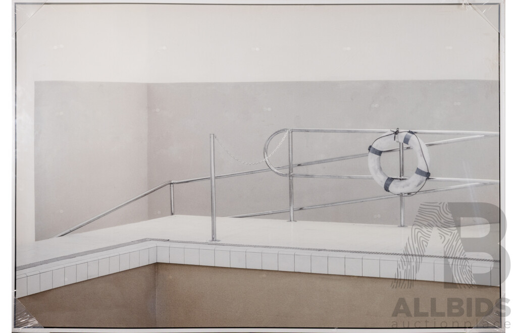 Artist Unknown, (20th Century), Pool Side View Wall Art, Ink on Canvas, 83 x 123 cm (frame)