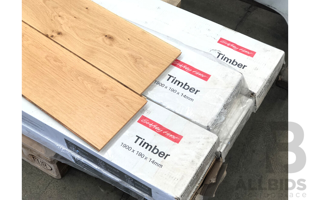 Godfrey Hirst 14mm Laminate Flooring - European Natural Oak Finish - 10.83 Square Meters - Brand New