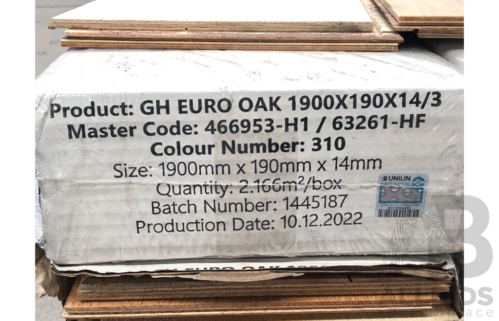 Godfrey Hirst 14mm Laminate Flooring - European Natural Oak Finish - 10.83 Square Meters - Brand New