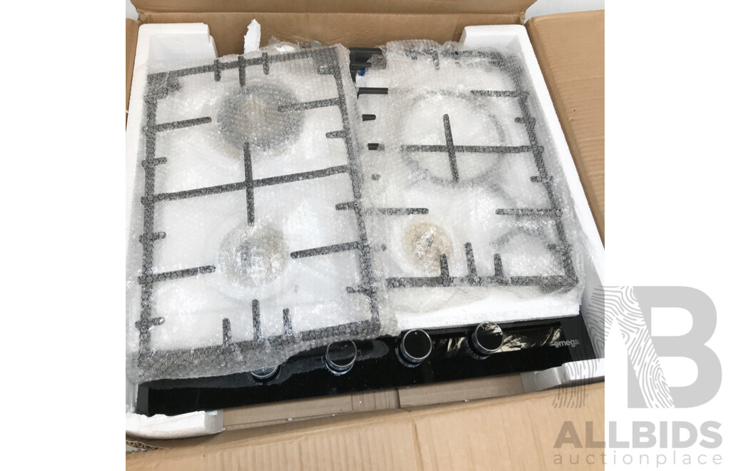 Omega 60cm Gas on Glass Gas Cooktop - Brand New