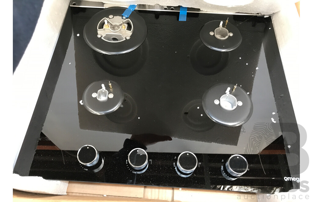 Omega 60cm Gas on Glass Gas Cooktop - Brand New