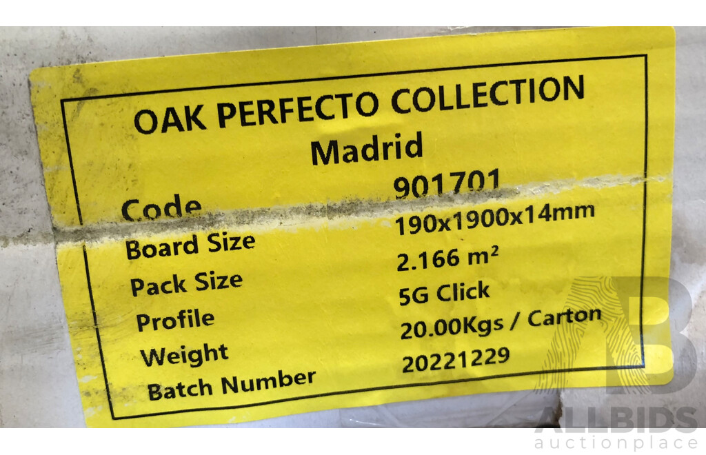 Clever Oak Perfecto Collection 14mm Laminate Flooring - Madrid Finish - 8.66 Square Meters - Brand New