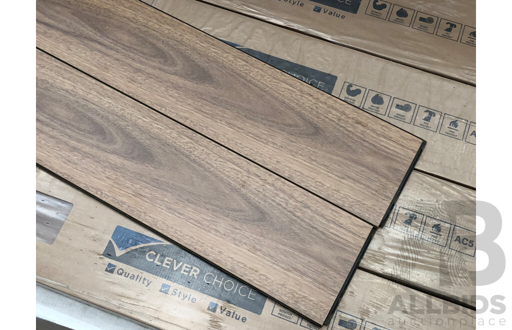 Clever Choice Hybrid Shield 10mm  Laminate Flooring - Atlantic Spotted Gum Finish - 8.60 Square Meters - Brand New