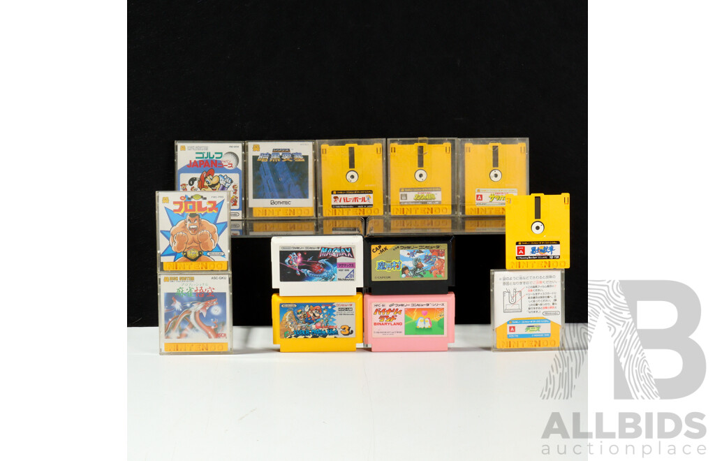 Vintage Sharp Twin Famicom Video Game Console with Controllers, Games & Power Adaptor