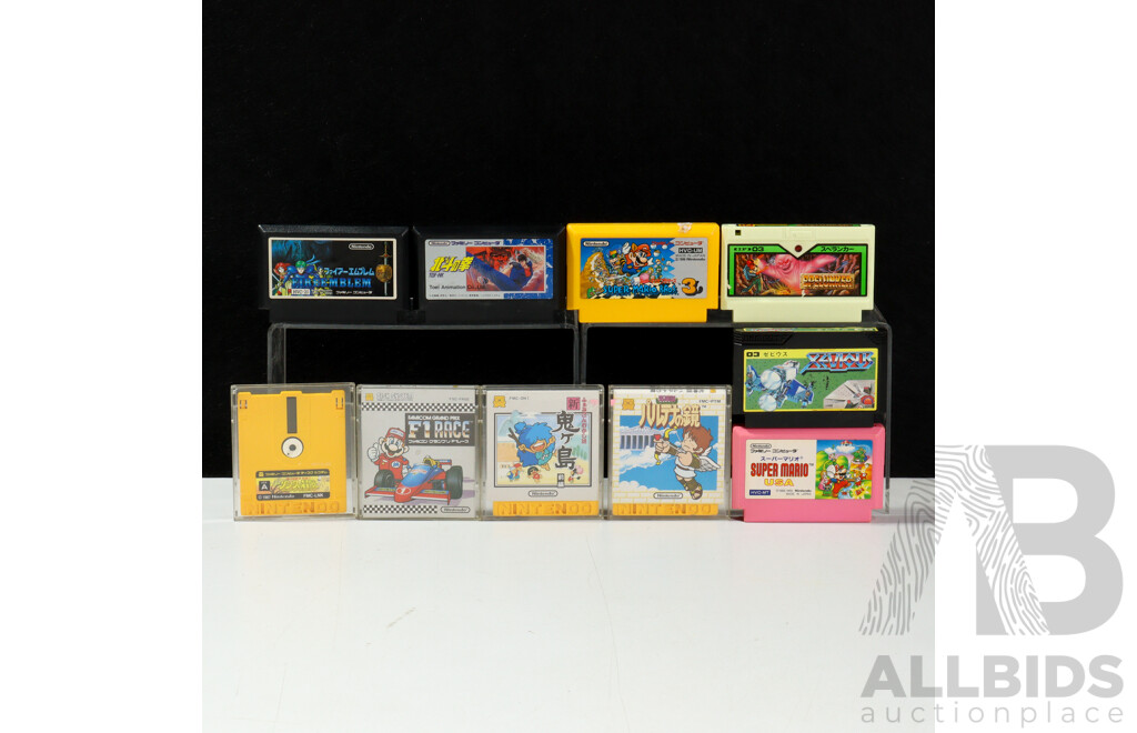 Vintage Sharp Twin Famicom Video Game Console with Controllers, Games & Power Adaptor