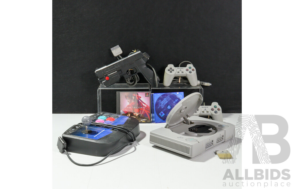 Sony Playstation One Videogame Console with 3 Controllers, Cables & Games