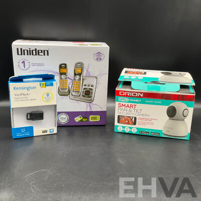 Orion Security Camera, Kensignton VeriMark and Uniden Dect1735 Phone