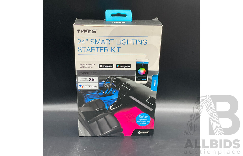 Type S 24'' Smart Lighting Starter Kit, Ozito Cordless Inflator and Gearup Steering Wheel Cover