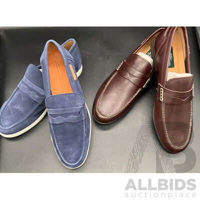 RODD & GUNN St James Loafer Brown Size 43 & Blue Denim Loafer Size 44 - Lot of 2