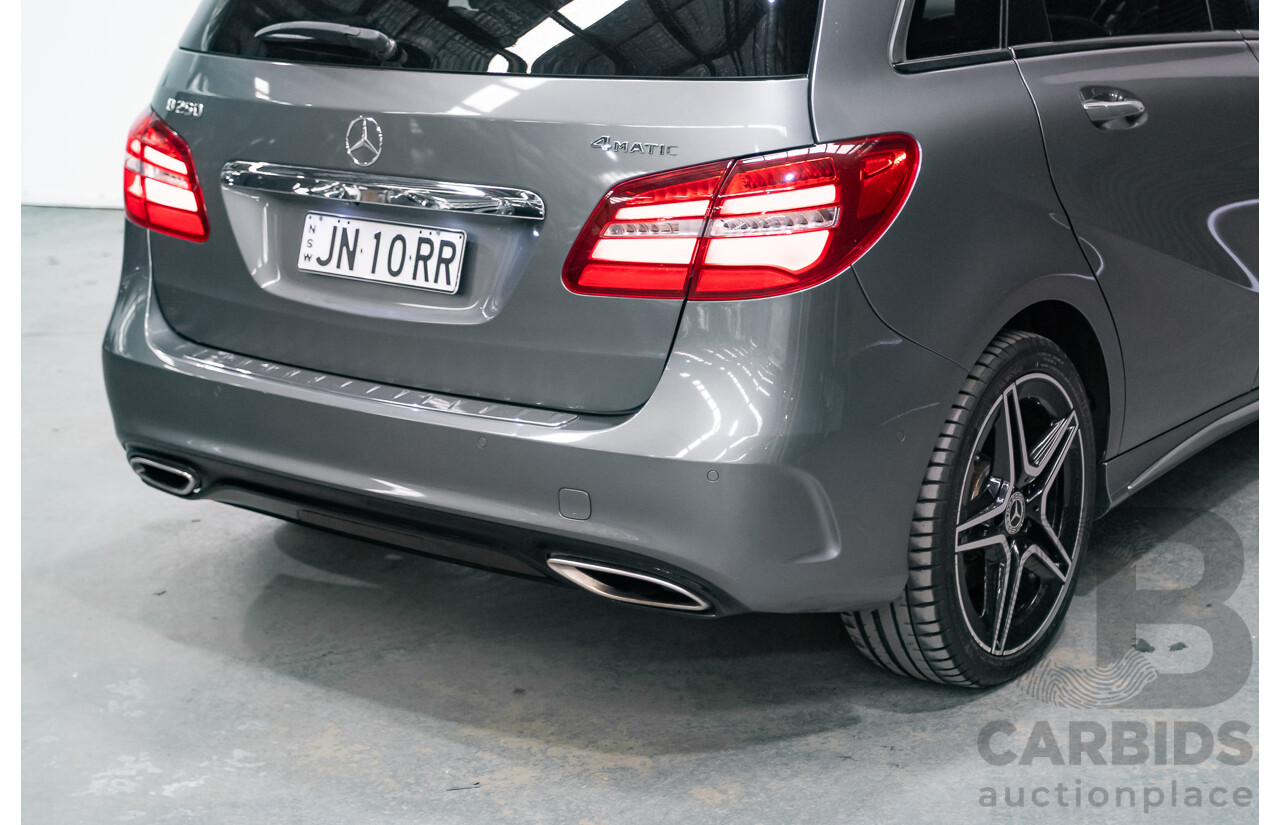 11/2015 Mercedes-Benz B250 4MATIC (AWD) 246 MY15 5D Hatchback Mountain Grey Metallic Turbo 2.0L