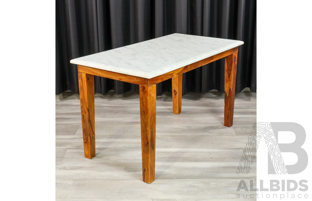 Timber Based Marble Top Chocolatiers Table
