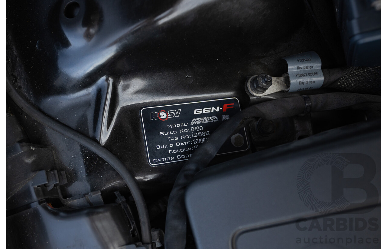 06/2013 Holden Special Vehicles (HSV) Maloo R8 Gen-F 2d Utility Phantom Black Metallic V8 6.2L - Walkinshaw Enhanced