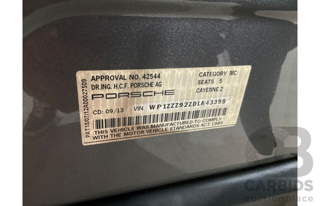9/2013 Porsche Cayenne Diesel Series 2 MY14 4d Wagon Meteor Grey Metallic Turbo Diesel V6 3.0L