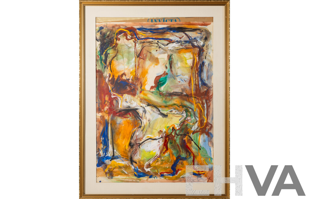 Alan Frost, (20th Century, Australian, 1919-1994), April in Paris [European Summer, 1979}, [One of a Series of 6], Wonderful Original Mixed Media on Paper, 83 x 63 cm (frame)