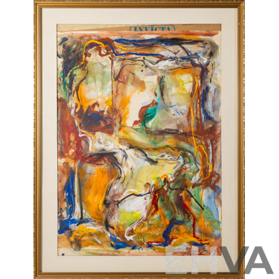 Alan Frost, (20th Century, Australian, 1919-1994), April in Paris [European Summer, 1979}, [One of a Series of 6], Wonderful Original Mixed Media on Paper, 83 x 63 cm (frame)