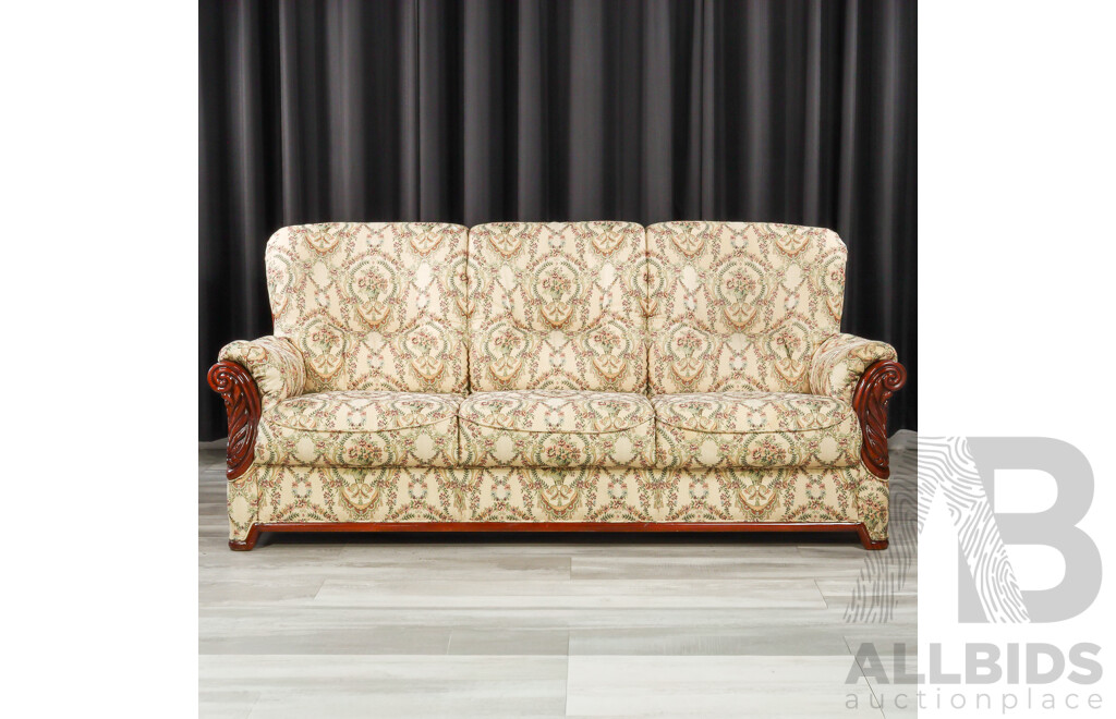 Timber Framed Three Piece Fabric Lounge Suite