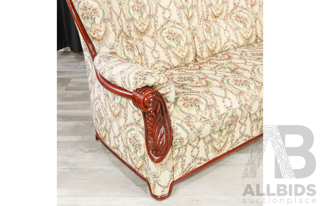 Timber Framed Three Piece Fabric Lounge Suite