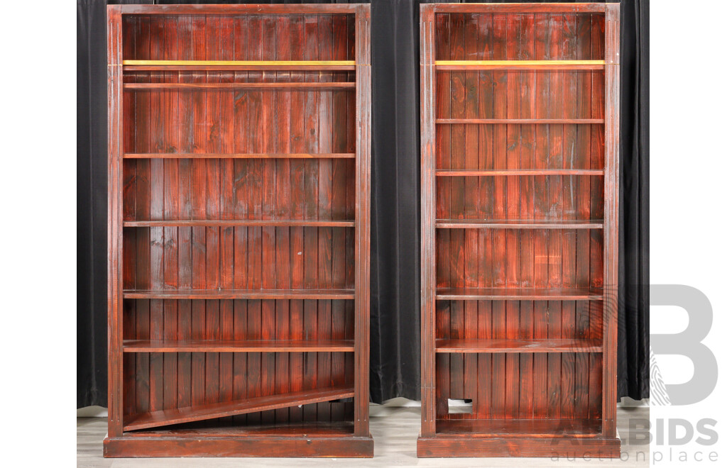 Pair of Timber Open Bookcases