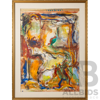 Alan Frost, (20th Century, Australian, 1919-1994), April in Paris [European Summer, 1979}, [One of a Series of 6], Wonderful Original Mixed Media on Paper, 83 x 63 cm (frame)