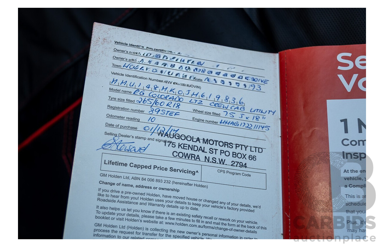 11/2017 Holden Colorado Storm (4x4) RG MY16 Crew Cab P/Up Absolute Red Turbo Diesel 2.8L