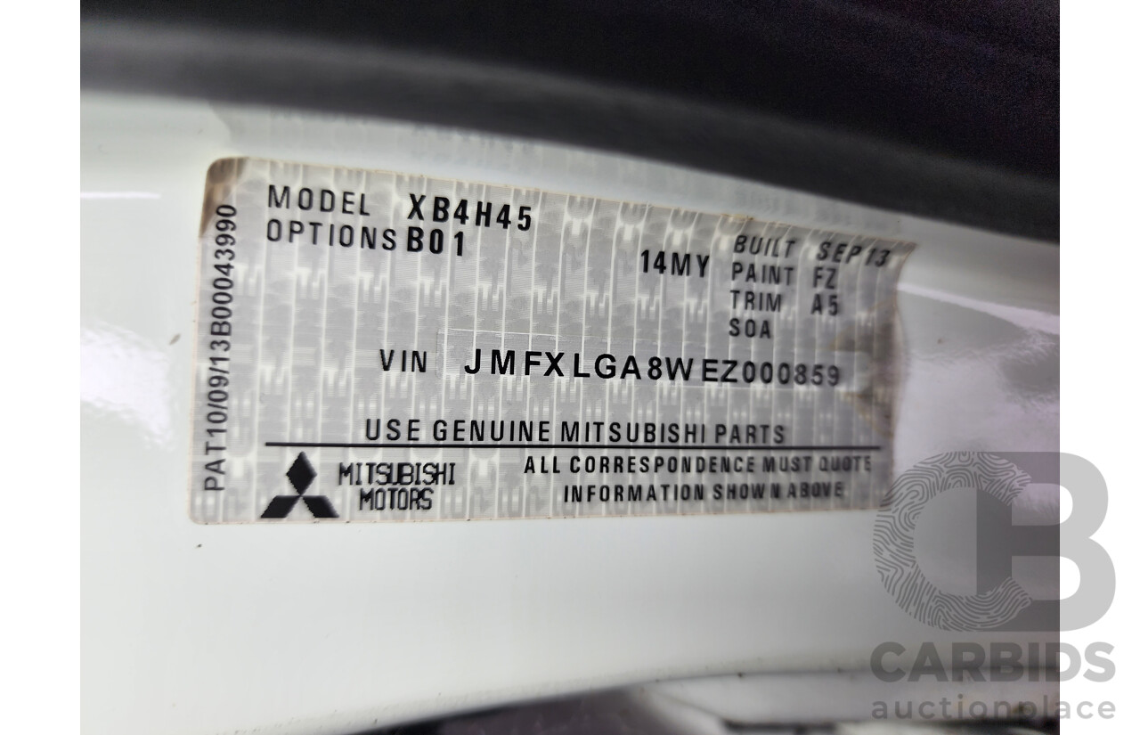 12/2013 Mitsubishi ASX (4wd) XB MY14 4d Wagon White 2.3L